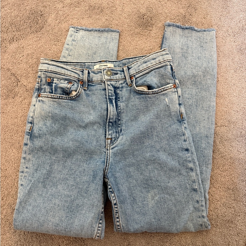GRLFRND Super High Rise Jeans Karolina Light Blue Wash In the Sky Color Size 26